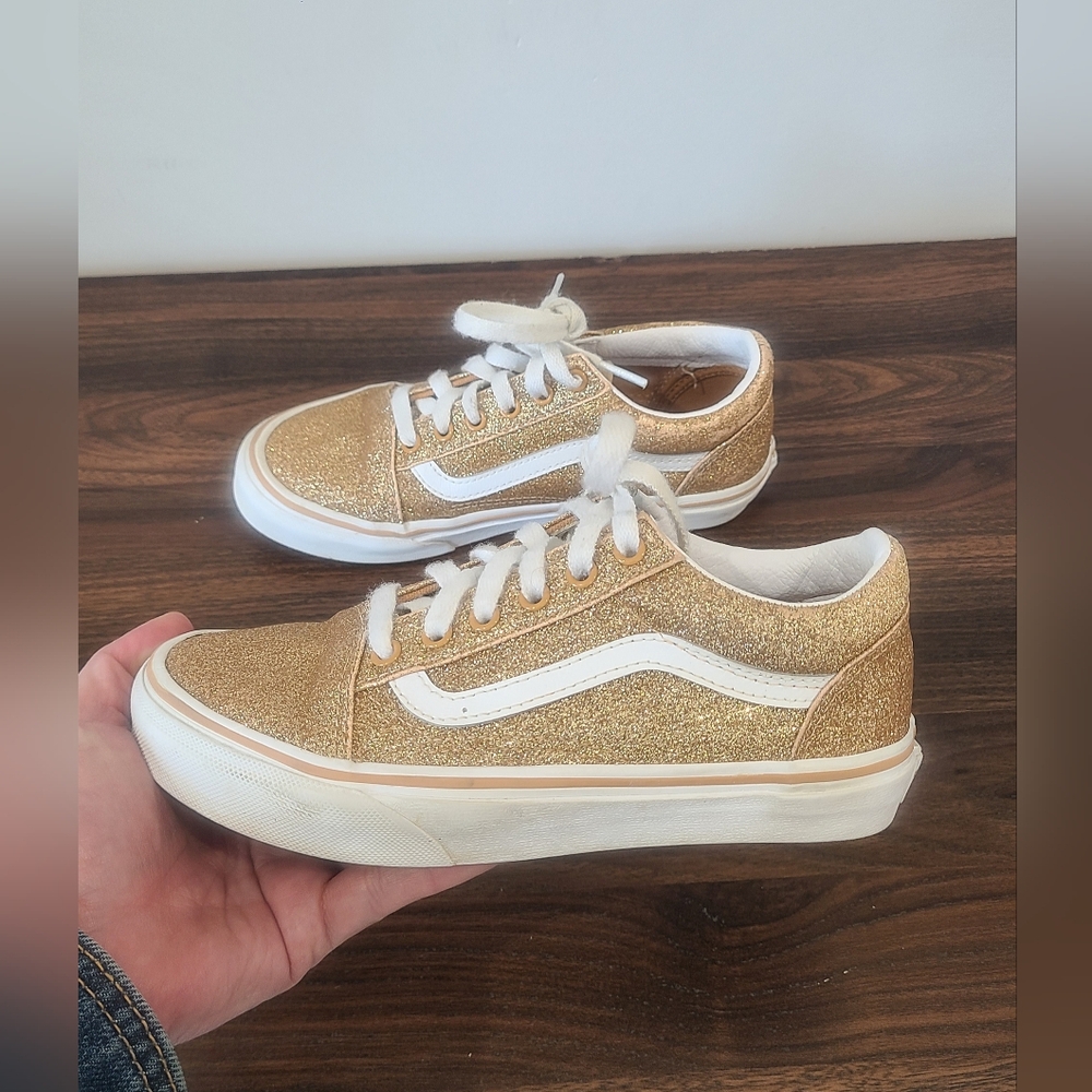 ✨️Gold Glitter Vans, Kids Size 2.5✨️